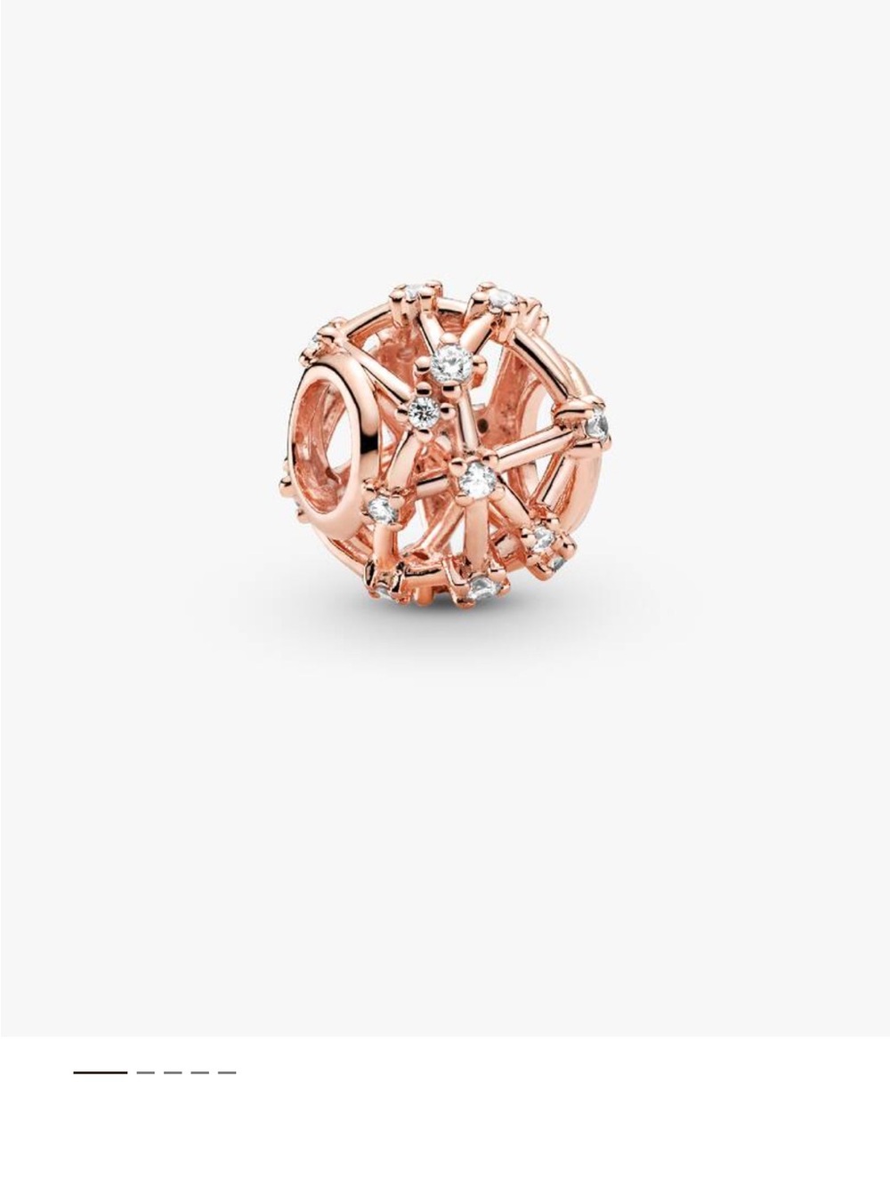 Pandora Rose Gold Celestial Web Charm with Clear Stones